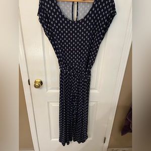 Romper Navy with Flower Pattern